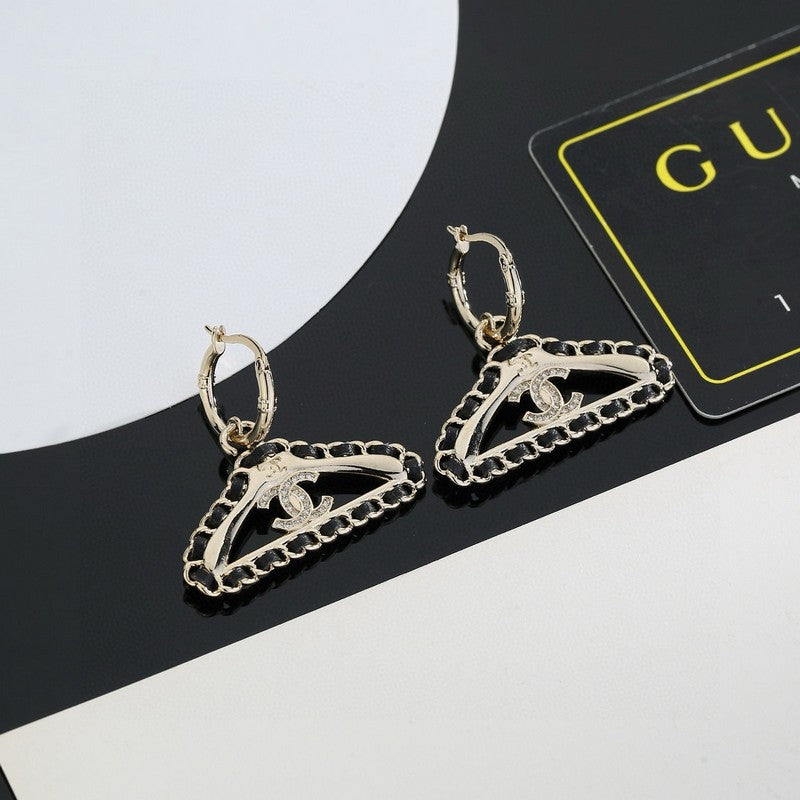18K  Chanel Coat Hanger Earrings